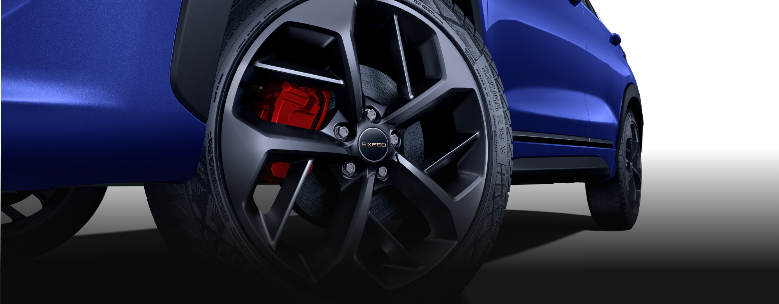 The 19 inch alloy wheels are designed specifically for the LX. All SUV versions are equipped with Continental tires.