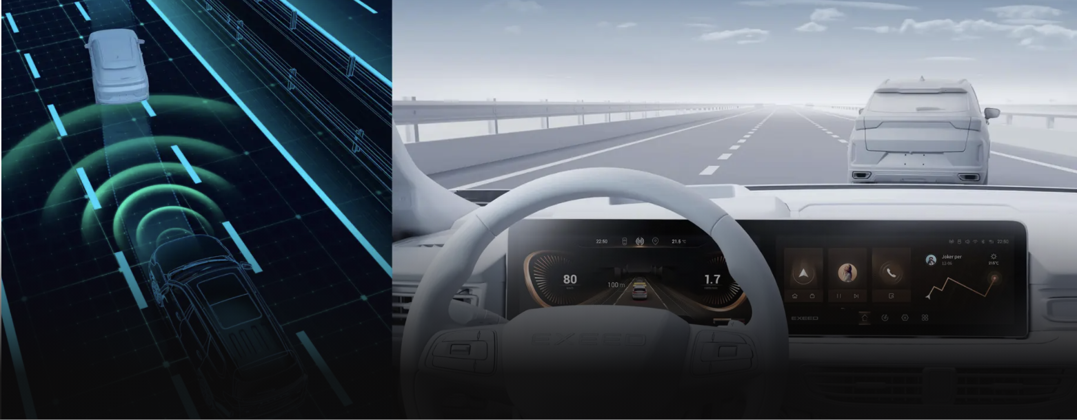 The adaptive cruise control of the VX SUV allows you to maintain a certain distance from the car in front of you, in addition to the set speed. The system is activated when the speed reaches 30 km/h.